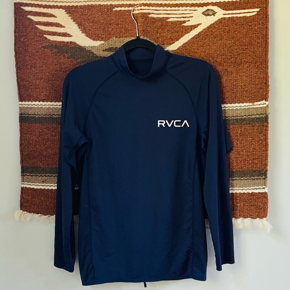 RVCA Other - RVCA🏄‍♂️Long Sleeve Mock Neck Logo Rash Guard Sun Shirt